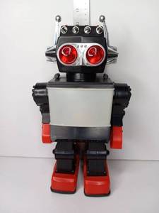 lot 36 image: Robot Toy Figure Red Black White Silver Chrome Details