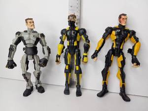 lot 40 image: Articulated Action Figures in Armored Suits Lot of 3 Approx 6 in