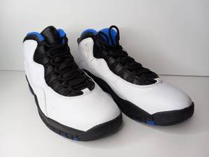 lot 52 image: Jordan 10 Retro Orlando White Black and Blue Size 12 Mens