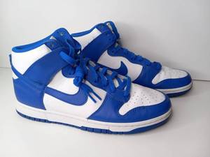 lot 55 image: Nike High Top Basketball Shoes Blue White
