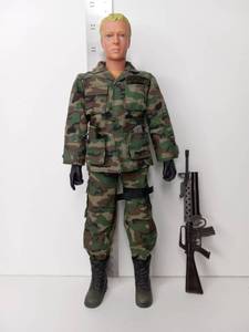 lot 71 image: 12-inch Military Action Figure with Camouflage Uniform and Rifle Accessory