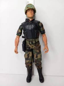 lot 72 image: Military Action Figure with Camouflage Uniform Helmet and Rifle Accessory