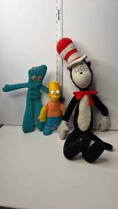 lot 96 image: Plush Toy Lot 3 Figures Character Dolls