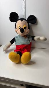 lot 116 image: Vintage Mickey Mouse Plush Doll with Button Tag