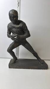 lot 139 image: Football Player Figurine Sculpture Dark Finish Approximately 15 inches