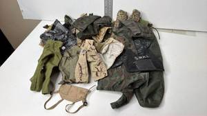 lot 144 image: Lot of GI Military Tactical doll fClothing and Gear Assorted Sizes