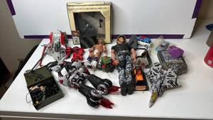 lot 150 image: Mixed Toy Lot Action Figures Vehicles Diecast Airplane Transformers Wrestling Military