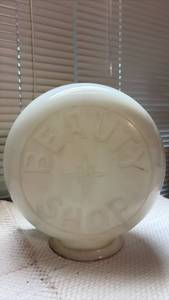 lot 1003 image: Beauty Shop Glass Lamp Shade Approximately 12 inch diameter with 6 inch opening