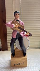 lot 1026 image: Yours Elvis 55 McCormick Musical Decanter with Guitar and Drum with Original Packaging