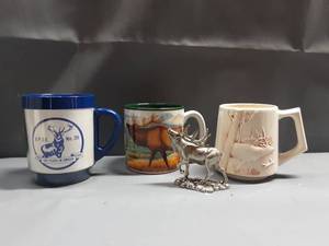 lot 3045 image: Elk Themed Mug and Figure Collection