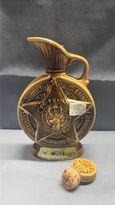 lot 2014 image: Vintage 1968 Jim Beam ceramic whiskey decanter created to commemorate the 100th anniversary of the Benevolent and Protective Order of Elks (B.P.O.E.).