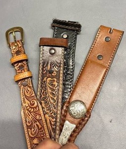 lot 4003 image: Vintage Leather Belts including Tony Lama 34-36