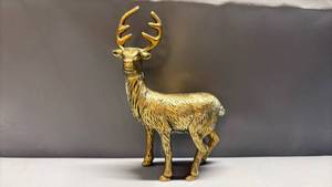 lot 4016 image: Solid Brass Elk Figure