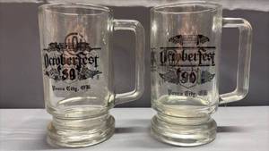 lot 4030 image: Octoberfest Beer Mugs Ponca City OK Set of 2 1989 and 1990