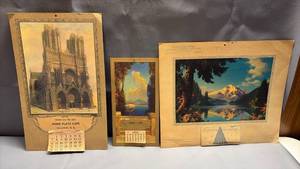 lot 4032 image: Vintage 1939, 1940 and 1958 Art Calendars