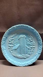 lot 4034 image: Fenton 1970 Christmas Commemorative Plate The Little Brown Church in the Dale Approximately 8 inch diameter