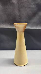 lot 4050 image: Frankoma 28 Bud Vase Tan and Cream Glaze 7 inches Tall