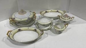 lot 1012 image: Thomas Bavaria ElDorado 9 piece serving set (inside rim of creamer dish has large chip)