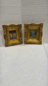 lot 1028 image: Pair of framed wall decor