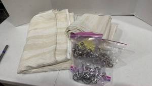 lot 1050 image: Two shower curtains and hooks