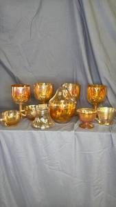 lot 165 image: Marigold Carnival and Amber Glass - Set of 11