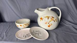 lot 237 image: Hall Pitcher and Bowl with dishes