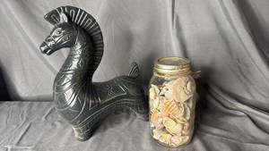 lot 240 image: Decorative Horse and Sea Shells