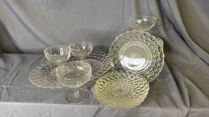 lot 249 image: Clear Glass Bubble Plates and more