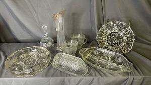 lot 250 image: Clear Glass Butter Dish and more