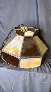 lot 256 image: Slag Glass Light Fixture