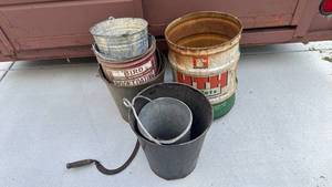 lot 260 image: Misc  Metal Cans and Tool