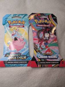 lot 552 image: Pokemon Trading Card Game Booster Pack Lot Journey Together Chaos Rising- Sealed