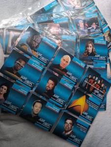 lot 605 image: Star Trek The Next Generation Trading Cards Lot - Characters Ships - 4 Sheets