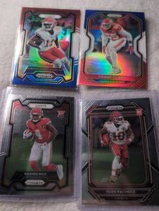 lot 708 image: Panini Prizm NFL Football Card Lot 4 Cards Chiefs Players