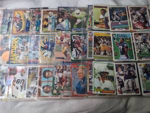 lot 719 image: Mixed NFL Sports Cards Collection Lot 50 Cards Topps Fleer Score - 12 Sheets