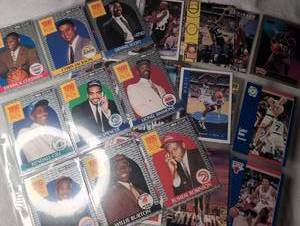 lot 802 image: NBA Basketball Trading Cards Lot 1990s Hoops Fleer Upper Deck Multiple Players - 3 Sheets