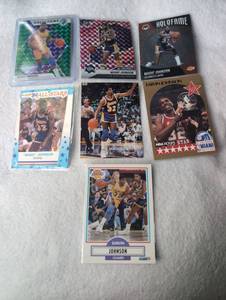lot 810 image: Magic Johnson Basketball Trading Cards Lot 6 Cards Hall of Fame Holofame