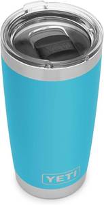lot 319 image: $74 YETI Rambler 20 oz Tumbler, Stainless, MagSlider Lid, Reef Blue