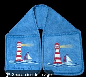 lot 382 image: Cooking Buddy Embroidered Towel and Pot Holder by Campenelli