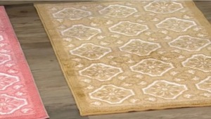 lot 403 image: Nourison Diamon Damask 26 x 45 Washable Accent Rug, Khaki