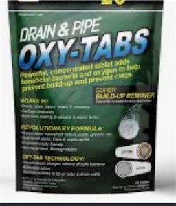 lot 424 image: Remover & Drain Cleaner 20 Tab Drain & Pipe Ox y-Tabs Buildup