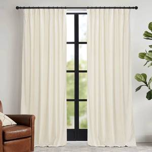 lot 6774 image: RYB HOME Velvet Curtains 52W x 84L 2-Panel Set