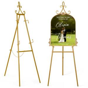 lot 6785 image: Victawks 53.9 Gold Easel Stand Heavy Duty Metal