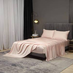 lot 6790 image: YASMENG Viscose Rayon Queen Sheet Set Pink  Retail $84.99