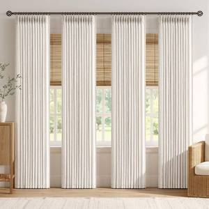 lot 6791 image: MIULEE Pinch Pleat Linen Curtains 90 Inches 4-Panel Set  Retail $106.99
