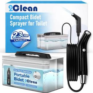 lot 6792 image: 2Clean Portable Electric Travel Bidet, USB Rechargeable