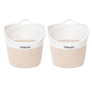 lot 6799 image: Coeusy 2 Pack Hanging Basket, Cotton Rope, Boho