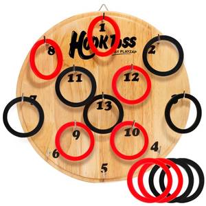 lot 6801 image: PlayZap Hook Game Ring Toss Wooden Board