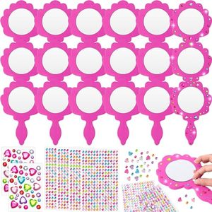 lot 21524 image: Geetery 20 Pcs Unbreakable Kids Mirrors DIY Mermaid Foam Crafts (Pink)