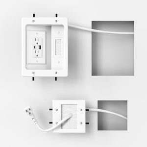 lot 21531 image: in Wall Cable Management Kit with Recessed Power Outlet for Home Theater